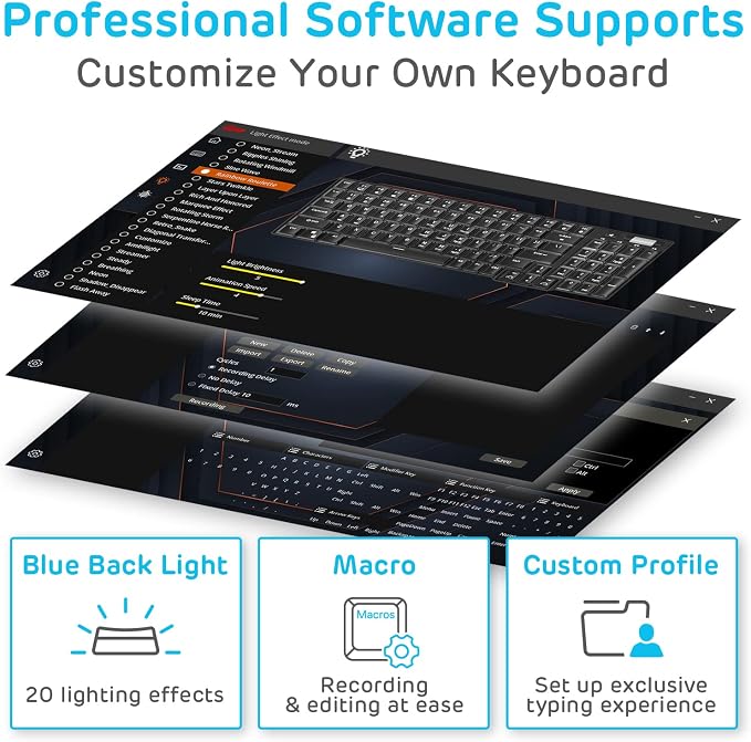 RK ROYAL KLUDGE RK96 Wireless Mechanical Keyboard with Magnetic Wrist Rest | 96 Keys Hot Swappable Wireless Gaming Keyboard with Software, Triple Mode BT5.0/2.4G/USB-C, Blue Backlight, Custom Switch