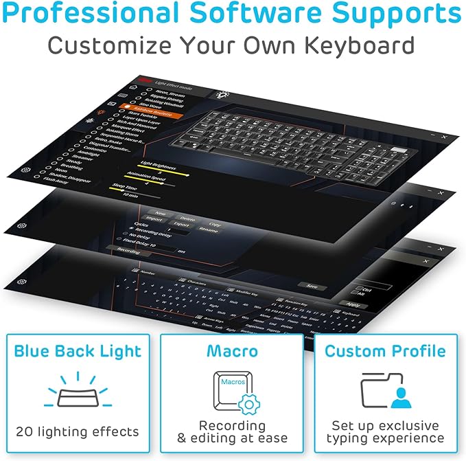 RK ROYAL KLUDGE RK96 Wireless Mechanical Keyboard with Magnetic Wrist Rest | 96 Keys Hot Swappable Wireless Gaming Keyboard with Software, Triple Mode BT5.0/2.4G/USB-C, Blue Backlight, Custom Switch
