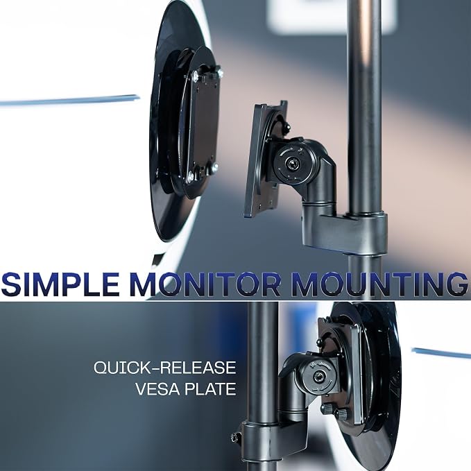 VIVO Single Ultra-Wide Monitor Desk Mount for up to 57 inch Ultrawide Screens, Extra Tall Heavy Duty Adjustable Stand Holds 59.4 lbs, Black, STAND-V157R