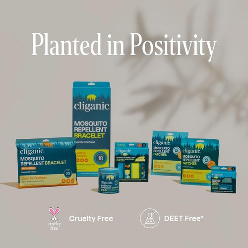 Cliganic Mosquito Repellent Stickers - 90 Pack of Natural, DEET-Free Essential Oil Patches for Kids