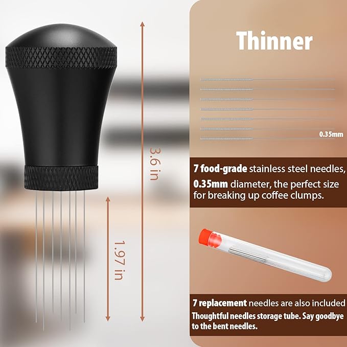 58mm Dosing Funnel and 58.5mm Puck Screen and Espresso Distribution Tool Set, Magnetic Coffee Funnel, Reusable 58.5mm Espresso Puck Screen(Black)