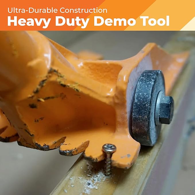 60” Demolition Pry Bar & Crowbar – Round Handle Wrecking Bar for Ceiling & Wall Demo – Heavy Duty Nail Puller Tool for Contractors, Firefighters & Home Renovations