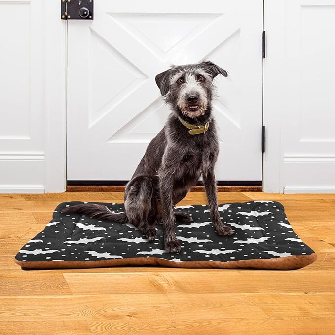 Halloween Bats Pet Bed Cute Dog Bed Mat Absorbing Non Slip Pad Pet Sleeping Mat for Small, Medium, and Large Dogs Puppy Cat 24 in x 18 in