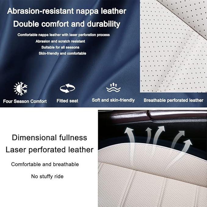 Leather Car Seat Covers for VW Golf SportWagen 2015-2019,Waterproof Soft Seat Covers,Interior Accessories Seat Covers Protector Airbag Compatible(5pcs Black Standard)
