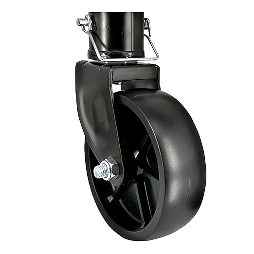 Rockane 6" Black Trailer Jack Swivel Caster Wheel Replacement, Heavy Duty 1200lbs Capacity with Pin for Soft Ground Roll, Fits Any Boat Hitch Camper RV, Durable Poly Material