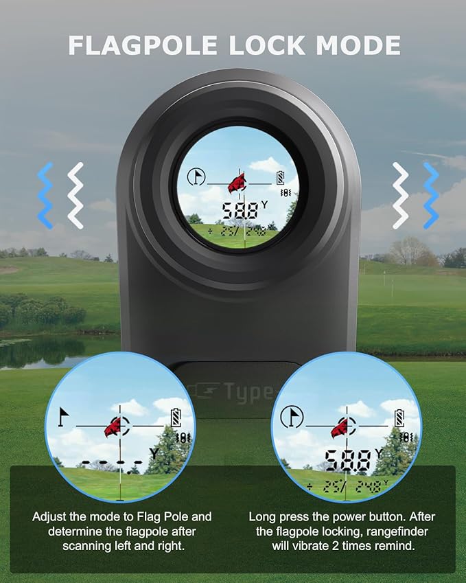 X1 Golf Rangefinder with Slope, Flagpole Lock and Vibration, 660/1100YDS Laser Rangefinder for Golfing & Hunting, Rechargeable Laser Range Finder Distance Measuring with High-Precision