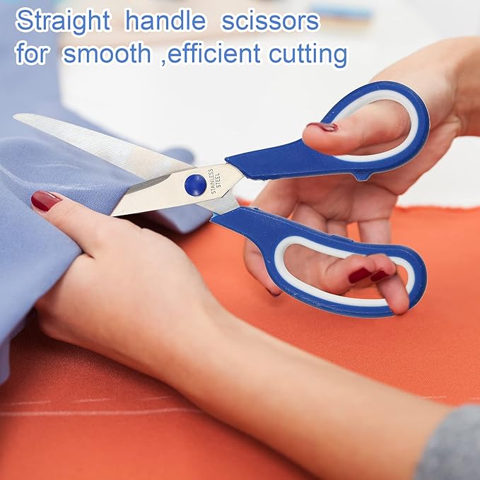 60 Pcs Scissors Bulk 8" School Fabric Scissors Comfortable Grip Handle for Office Home School Sewing Craft Fabric Supplies with Soft Handle Right/Left Handed