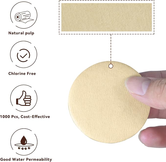 1000 Pcs Round Espresso Filter Paper for 58mm Puck Screen, 58mm Portafilter | Unbleached Disposable Coffee Filter Paper, Tear-Resistant, Convenient Accessibility, Less Residue Buildup, Daily Affordable