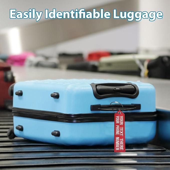 Personalized Luggage Tag, Customized Travel Suitcases Labels Tags with Stainless Steel Loop for Luggage,Crate,Belt,Key for Men Women Kids Girls Travel /2 Line