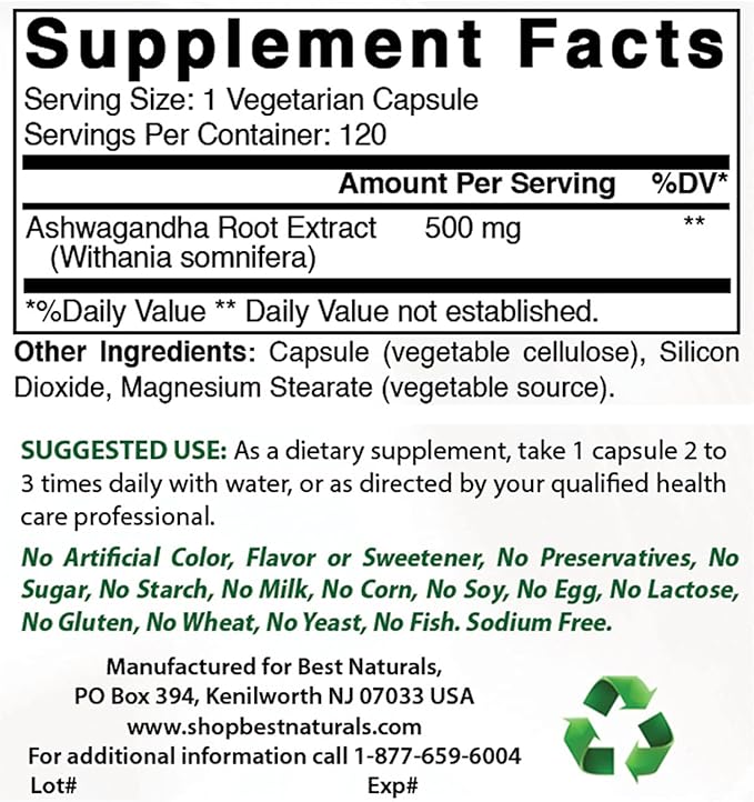 Anti Gray Hair Formula & Ashwagandha Extract 500 Mg