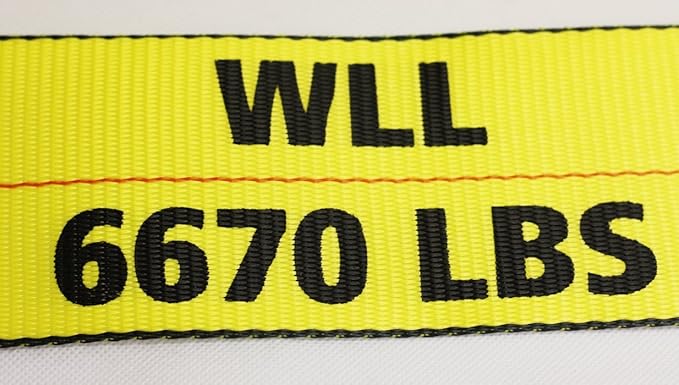Mytee Products 4" x 30' Ratchet Tie Down Straps w/Flat Hook Extreme, 6,670 Lbs WLL Tie Down for Flatbed Truck Trailer (1 - Pack) Yellow