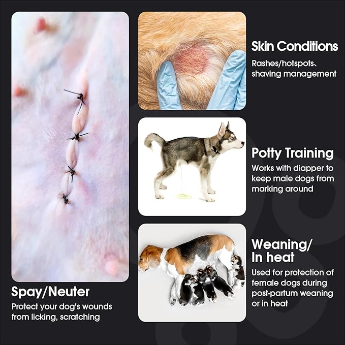 FUAMEY Dog Recovery Suit Male,Dogs Surgery Neuter Suits Puppy Spay Shirts for Female Protect Dog's Skin Anti Licking Abdominal Wounds Doggie Onesie Pet Bodysuit Alternative to Cone Polka Dot XXL