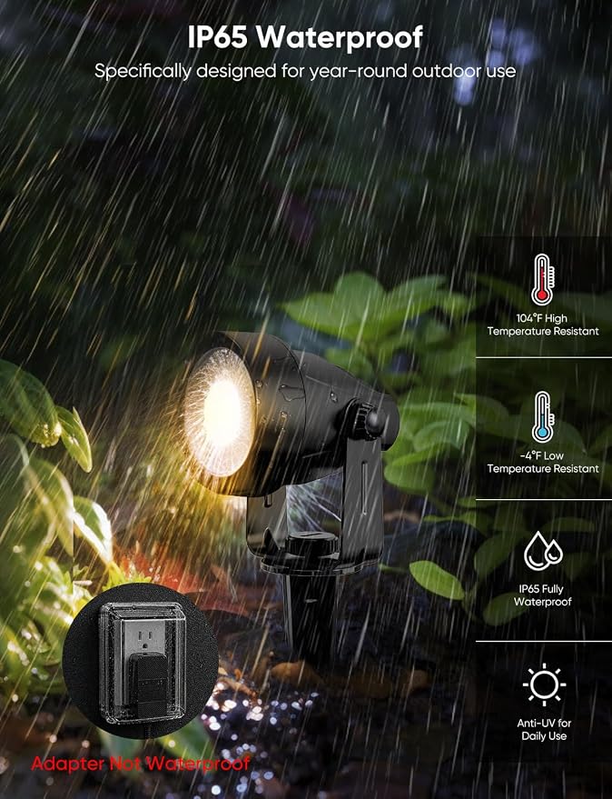 APPECK Landscape Lighting, RGBW Spotlights with APP Control,4 Pack | Color Changing Low Voltage ,IP65 Waterproof Outdoor Landscape Lights for Garden Yard Outside Decoration