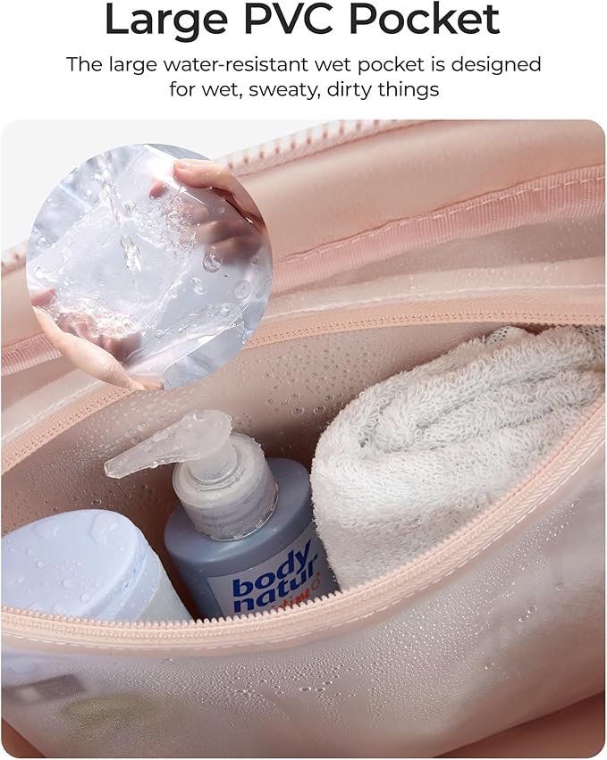 BAGSMART Duffle Bag for Travel, Gym Bag for Women, Weekender Carry on Bag | PVC Wet Pocket, Airline Approved Personal Carry-on Size, Fits Under-seat, One Bag for Gym, Travel, Hospital, Overnight