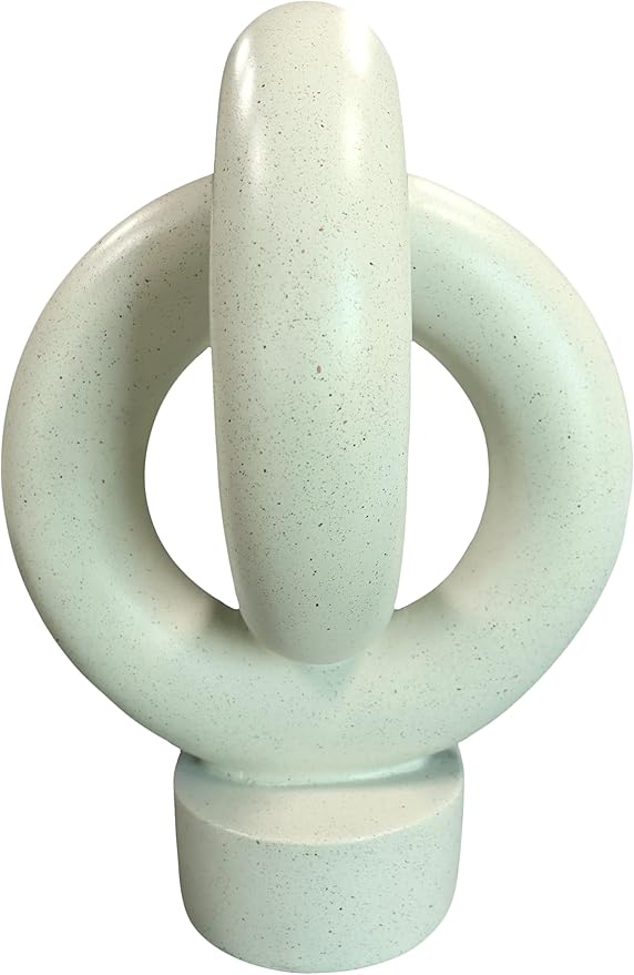 12" Modern Abstract Ring Decorative Sculpture, Knot Sculptures,Home Decor,Coffee Table Statues,Dining Living Room Desk Decor,Light Gray