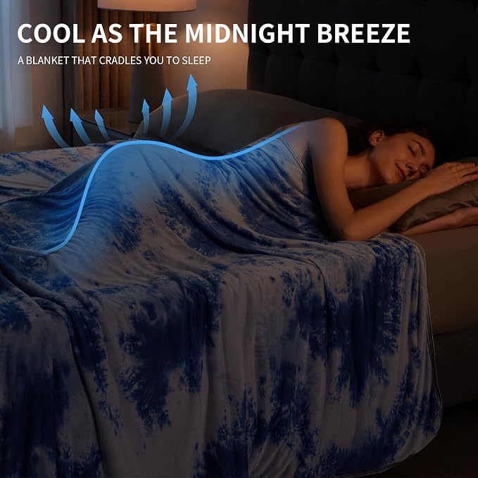 Guohaoi Cooling Blanket for Hot Sleepers and Night Sweats 60"x90" Full Size | Arc-Chill Q-Max >0.5 Cool Fiber,100% Oeko-Tex Certified Lightweight Summer Blanket for Travel/Outdoor Ultra Cold Breathable