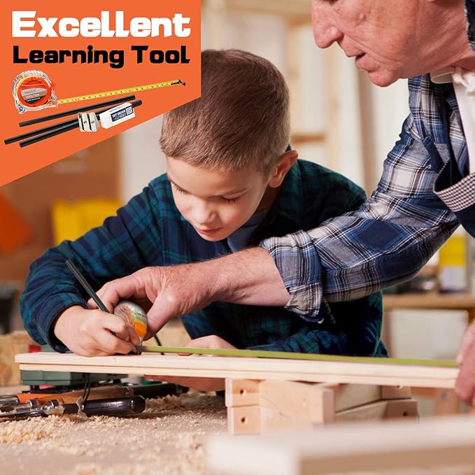 INCLY 18PCS Kids Tool Set with Reinforced Belt, Adjustable Waist 20"-32", Boys Real Hand Tools Kit Children Construction Learning Tools Hammer Screwdriver for Home DIY Building & Woodworking
