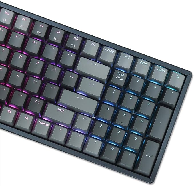 Keychron K4 Wireless Bluetooth/USB Wired Gaming Mechanical Keyboard, Compact 100 Keys RGB LED Backlit Gateron Brown Switch N-Key Rollover, Aluminum Frame for Mac Windows, Version 2