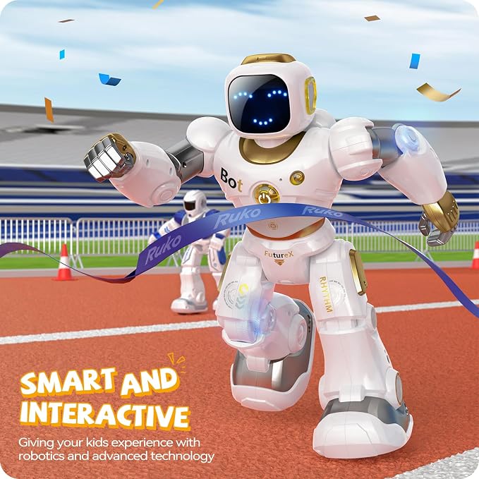Ruko 1088 Programmable Robot Toy for Kids, STEM Learning Gift, Gold | Large Interactive Robot with Remote Control, App Control, Birthday Gift for Boys & Girls Ages 4 5 6 7 8 9