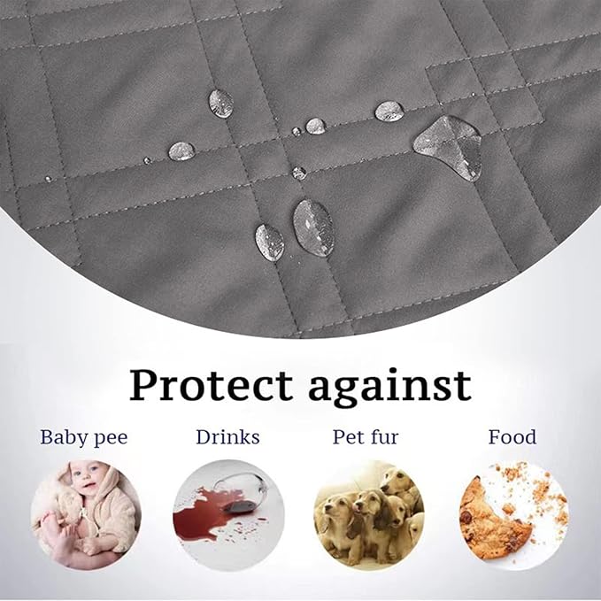 Waterproof Dog Bed Covers for Couch Protection, Water-Resistant Soft Dog Pet Blanket Anti-Slip Dog Blanket for Bed, for Furniture Bed Couch Sofa (Light Gray,40x50inch)