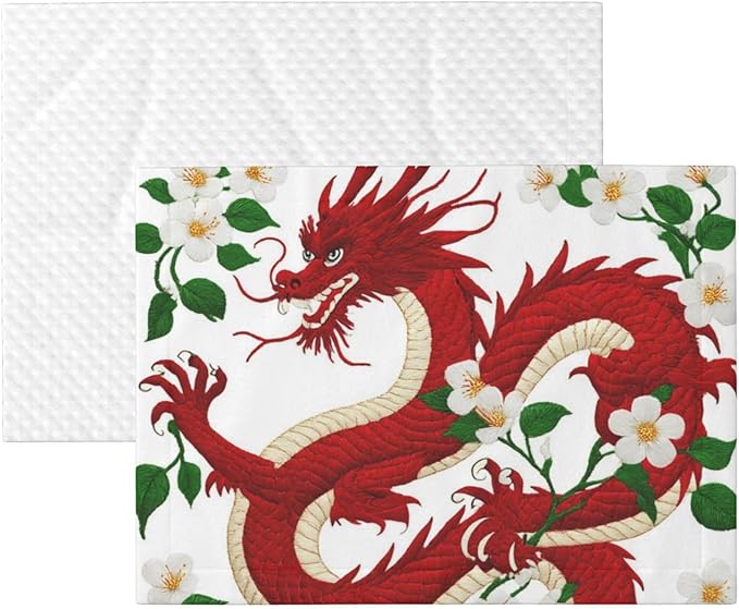 Pet Blanket for Travel and Home, Floral Chinese Japanese Dragon Flower, Reversible Plush Dot Design with Soft Grip Texture on One Side Perfect for Car Seats Moving Vehicles