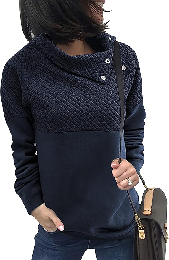 BTFBM Women Fashion Quilted Pattern Lightweight Zipper Long Sleeve Plain Casual Ladies Sweatshirts Pullovers Shirts Tops