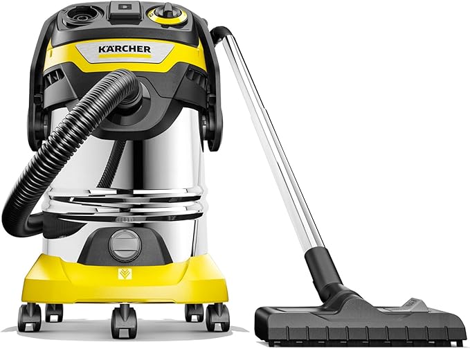 Kärcher Shop Vacuum WD 6 P S, 7.9 Gal, 6.2 Peak HP, 37 ft Reach, Wet Dry Vacuum Cleaner, Heavy Duty, Blower Function, Crevice Tool, Floor Nozzle Great for DIY Projects and Workshops