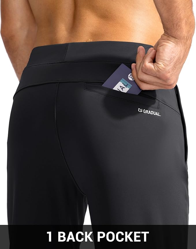 G Gradual Men's Golf Joggers Pants with Zipper Pockets Stretch Sweatpants Slim Fit Track Pants Joggers for Men Work Running