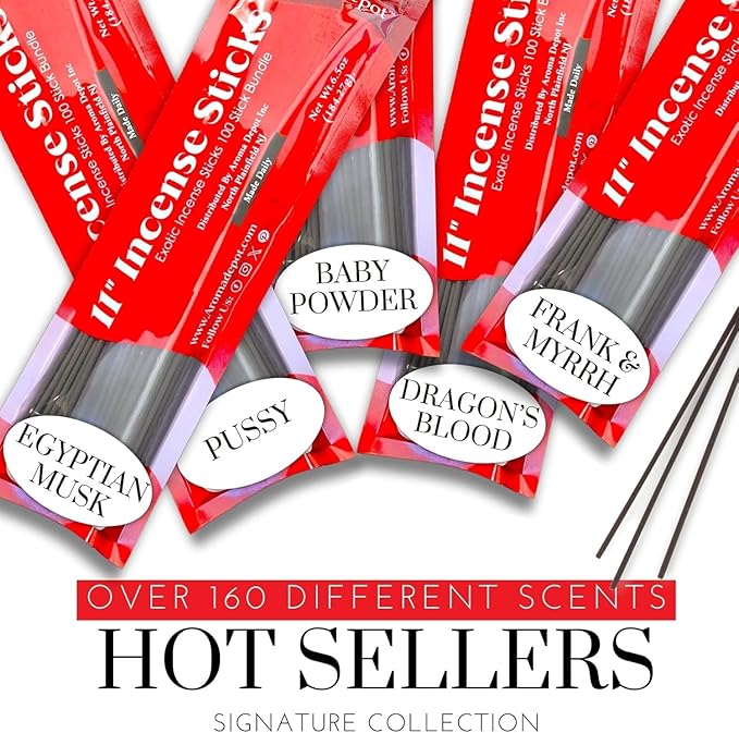 Aroma Depot Lychee Type Incense Sticks, 85-100 Sticks, 11 Inches, Long Lasting, Relaxation, Rejuvenating