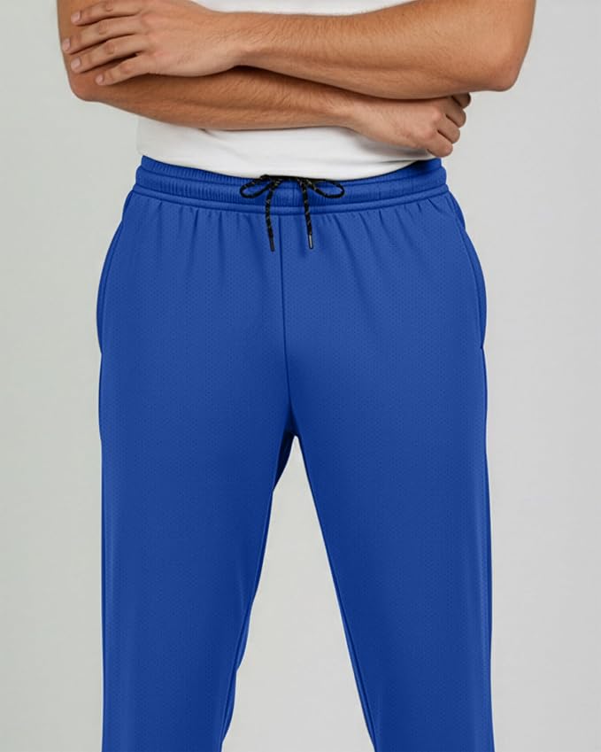 3 Pack Men's Mesh Open Bottom Sweatpants Active Athletic Workout Gym Pocket | Available in Big & Tall, Uncuffed, Elastic Waistband, Drawstring, Straight Leg, Running, Jogging, Exercise, Training, Sports