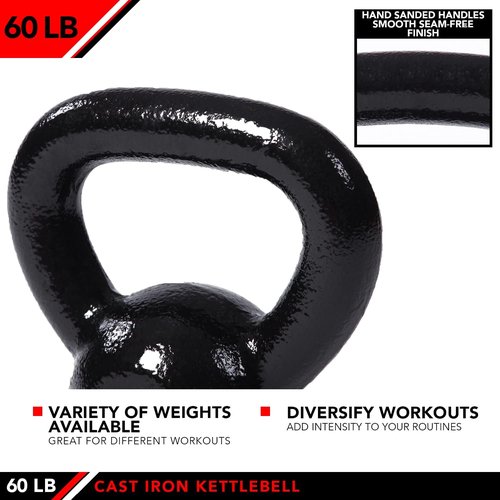 JFIT Kettlebell Weights - Durable Cast Iron for Strength Training | Multiple Sizes Available