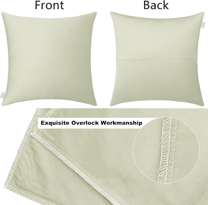 Thmyo 4-Pack 100% Cotton Comfortable Solid Decorative Throw Pillow Case Square Cushion Cover Pillowcase Sublimation Blank Pillow Covers DIY Throw Pillowcase for Sofa Bedroom(22x22 inch/ 55x55cm,Beige)