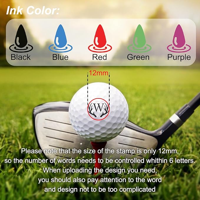 STAMTECH Custom Golf Ball Stamp - Personalized Golf Ball Stamp Markers with Monogram to Indentify Golf Balls, Add a Personal Touch to Your Golf Game(Green)