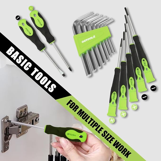 269-Piece Home Tool Set, General Household Repairing Tool Kit with Storage Bag, Basic Hand Tool Kit Set for Home Maintenance, DIY and Crafts (Green)
