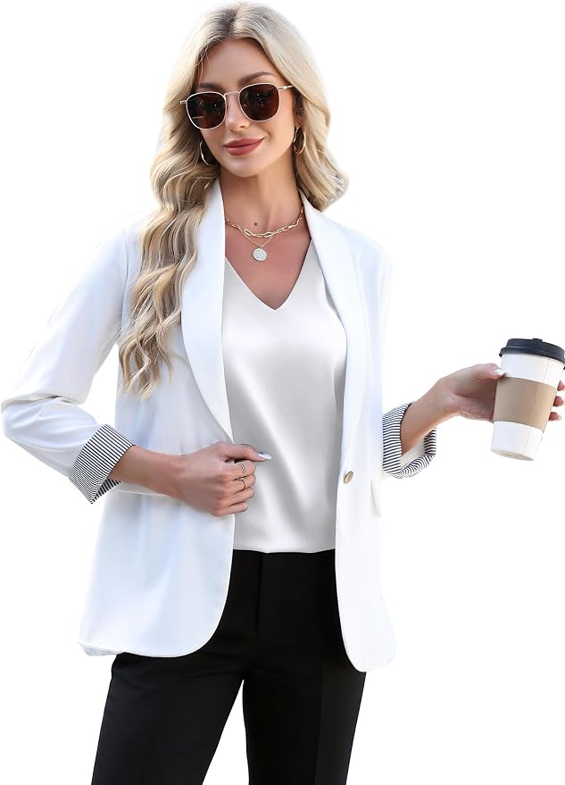 WIHOLL Womens Satin Summer Tops Cap Short Sleeve Blouses V Neck Shirts Business Casual Outfits Fashion Clothing 2026