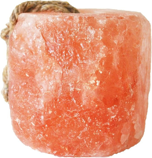 Animal Salt Lick Block on Rope for Horses,Deer,Cattle,Sheep Livestock Natural Organic Mineral Intake Long Lasting Himalayan Deer Salt Block(1 Pcs,2.4-3.3 lbs)