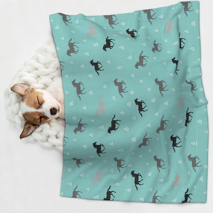Reversible Plush Pet Blanket for Puppies Kittens, Wild Horses, Double Sided Gentle Dot Texture for New Pets Adjusting to Home Environment Softly