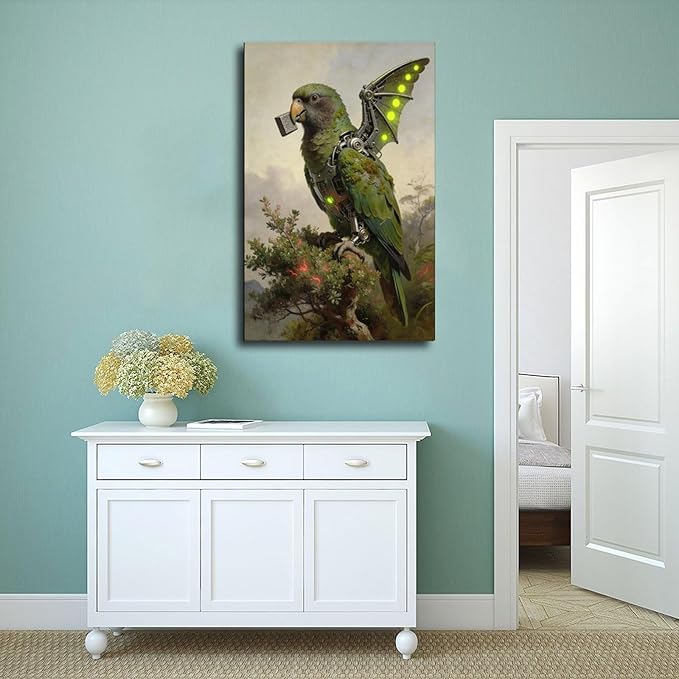 Framed Mechanical Fantasy Wall Art for Modern Living Room Industrial Sci Fi Decor Statement Piece 20x30inch(50x75cm)
