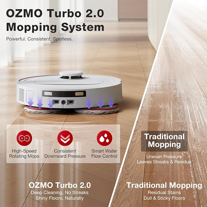 YEEDI M12 PRO Gen2 Robot Vacuum & Mop, 25000Pa Powerful Suction, LDS Laser Navigation, Auto Dust Collection & Mop Cleaning, 113°F Hot Air Dry OMNI Station, ZeroTangle 2.0 Technology, 3L Large Dust Bag