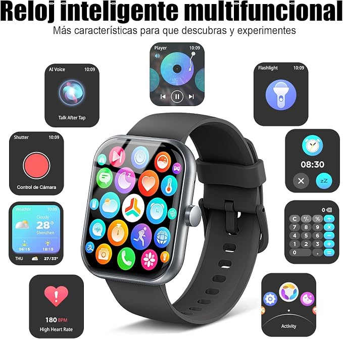 Smart Watch for Men Women (Answer/Make Call), 1.83" HD Touchscreen Fitness Tracker, 110+ Sport Modes, Fitness Watch with Heart Rate/Sleep Monitor/Step, IP68 Waterproof Smartwatch for Android,Purple