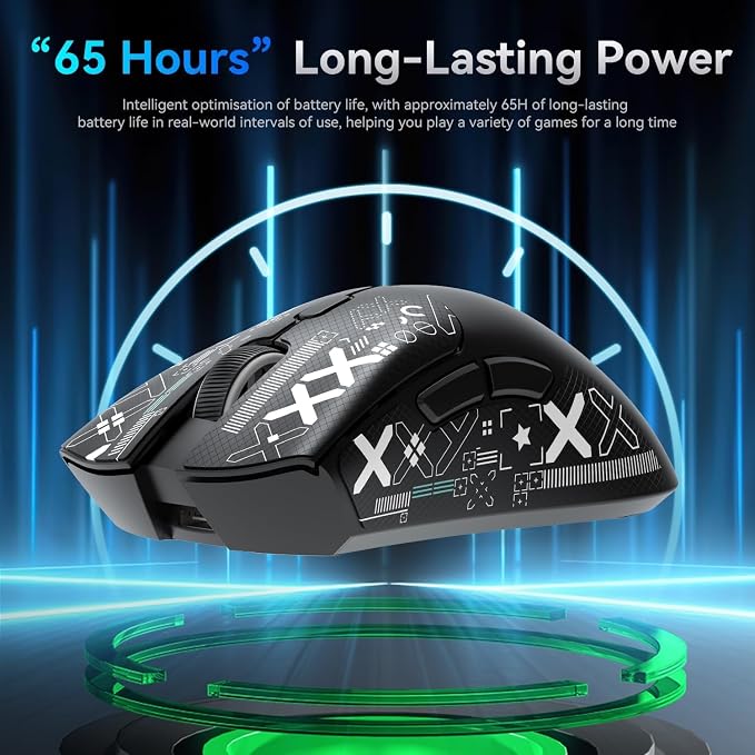 ATTACK SHARK X68HE 60% Wired RT 8K Keyboard and Wireless R1 Mouse-Moonlight | Adjustable Actuation,Hall Effect Mechanical Magnetic Switch,Coiled Cable,USB C/2.4Ghz/BT Ultralight 18K DPI Mice for PC Gamer
