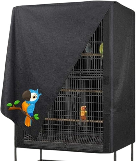 Bird Cage Cover, Large Bird Cage Covers for Night, Waterproof Parrot Cage Protector Covers, Good Night birdcages Covers for Parrot House, Black, 4 Sizes