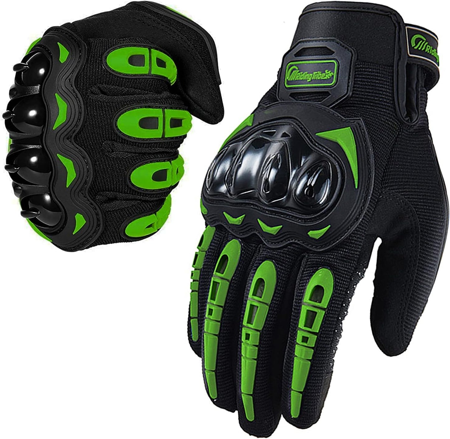 Motorcycle Gloves for Men and Women Full Finger Touchscreen Mountain Dirt Bike Gloves for Powersports BMX ATV MTB Driving Motocross Cycling Gloves(XL, Green)