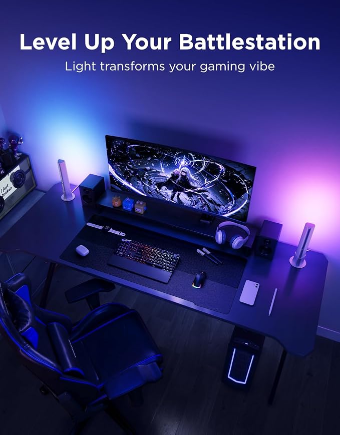 Govee Smart Light Bar, RGBICWW TV Lights for Living Room, Gaming, Silver | Compatible with SmartThings, Matter, Alexa, LED Light Bar with Scene and Music Modes for Living Room, Gaming, PC, App Control
