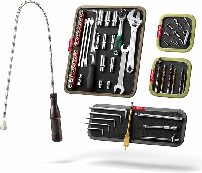 Magnetic Tool Mat Set, Mechanic's Magnetic Tray, Screw Mat & Garage Accessory 5pcs