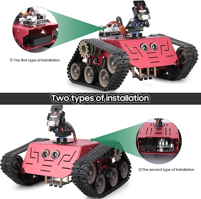 ELEGOO Conqueror Robot Tank Kit with UNO R3, Compatible with Arduino | WiFi FPV Camera, Obstacle Avoidance, Line Tracking Mode, STEM Toys & Projects for Kids, Remote Control, Auto-follow
