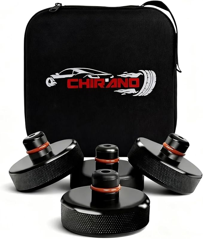 Chirano Lifting Jack Pad for Tesla Model Y with 4680 Battery (Texas Built), Small Size Protrusion, 4 Pucks with Storage Case