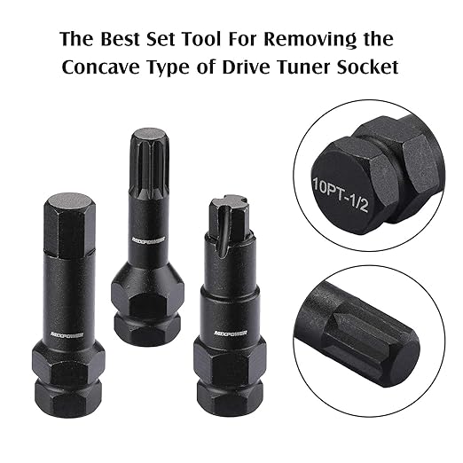 MIXPOWER 16-Piece Locking Lug Nut Master Key Set of Spline Star and Hex Style Keys, Wheel Lock Removal Kit, Thin-Walled and Long Lug Keys to Prevent Damage to Wheels Double-Hex Heads