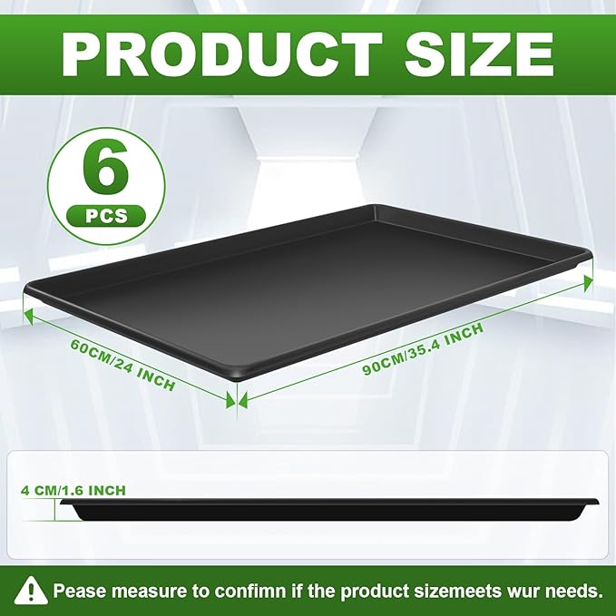 6 Pcs Extra Large Oil Drip Pan for Under Car - 35.4 x 24 x1.6 Inches, Oil Catch Pan Replacement Tray, Hard Plastic Auto Oil Drip Tray to Keep Garage Floor Show Room Driveway Safe and Clean