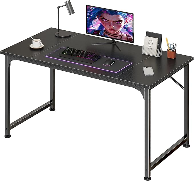 PRAISUN 40 Inch Computer Desk, Home Office Desk with Spacious Desktop, Black